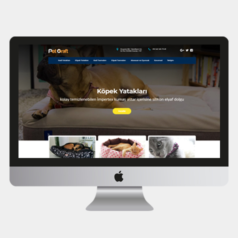 Petcraft web sitesi tasarımı